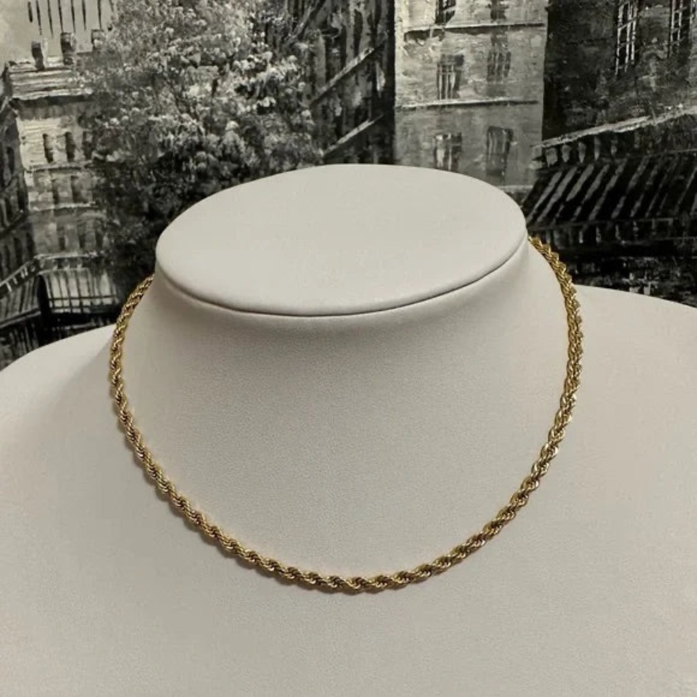 Rope Chain Necklace, 3MM - Gold Plated